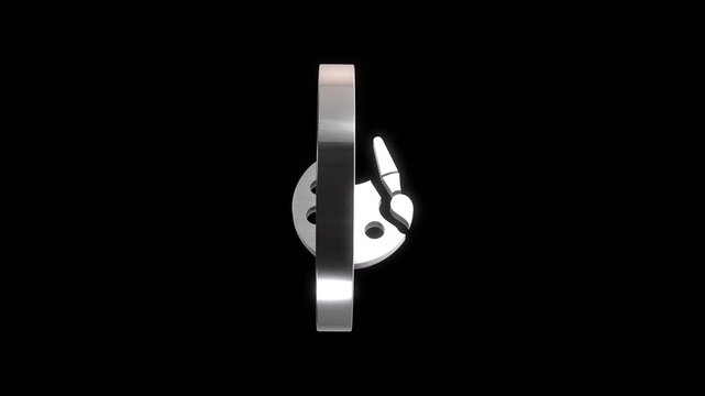 3d metallic art palette icon spinning on black background digital motion design element.