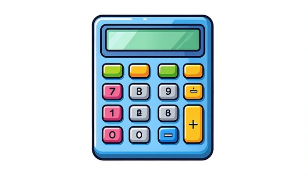 Cute Office Calculator Cartoon Business Finance Icon for Accounting and Workplace Design