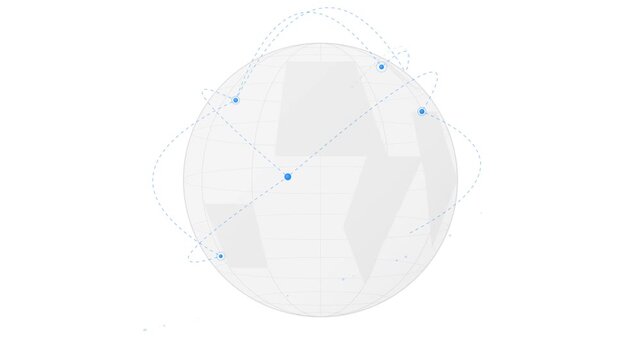 Abstract globe vector illustration with connected nodes and digital data network lines for technology concept