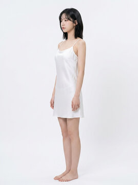 미니멀 화이트 원피스 패션 / Minimal White Dress Fashion