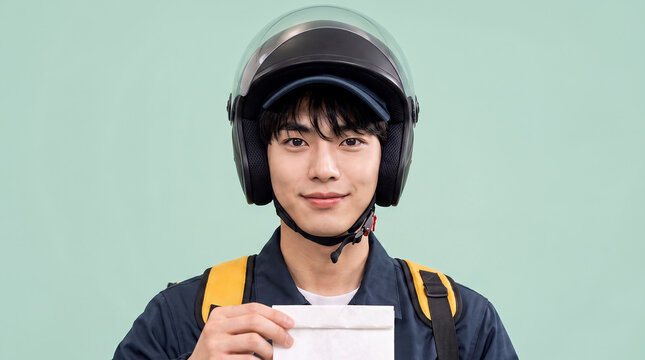 노란 배달 가방을 멘 라이더 / Rider with Yellow Delivery Backpack