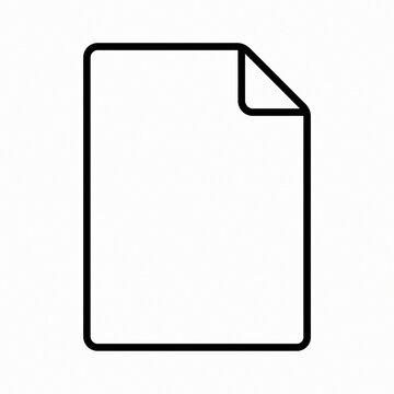 Simple Document File Outline Icon with Folded Corner