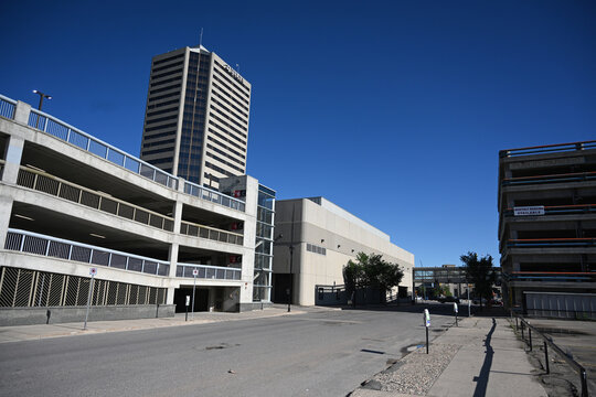 Regina, SK, Canada - July 04, 2026: Street in downtown the city of Regina, Saskatchewan.