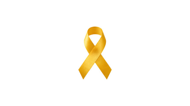 Shiny yellow ribbon symbol for childhood cancer awareness campaign
