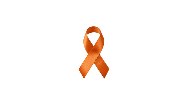 Orange awareness ribbon representing health and cancer support