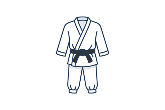 Karate Gi Uniform Vector Illustration