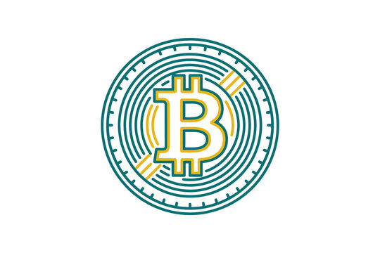 Bitcoin Cryptocurrency Outline Icon