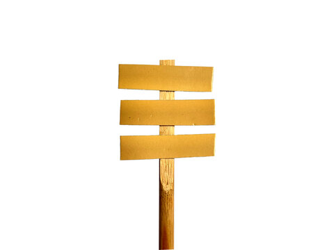Wooden direction sign post isolated on Transparent Background PNG