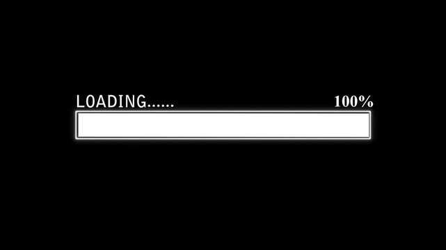 Abstract loading icon animation . Loading bar and percentage Futuristic progress loading bar 0-100 percent.
