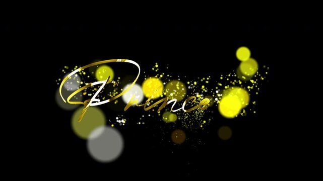 Elegant Golden Princess text  Animation , 4k 