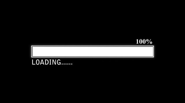 Abstract loading icon animation . Loading bar and percentage Futuristic progress loading bar 0-100 percent.