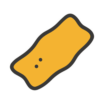 Yellow object with two dots isolated on transparent background
