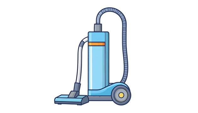 Cute Vacuum Cleaner Cartoon Household Appliance Icon for Cleaning and Home Design