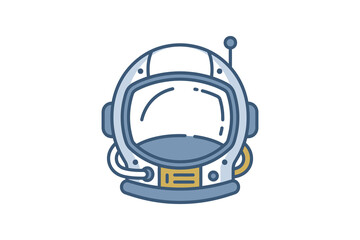 Fototapeta premium Astronaut Helmet Flat Vector Illustration