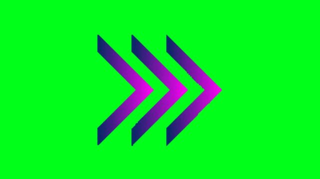Animated Arrow Icon Green Screen Overlay