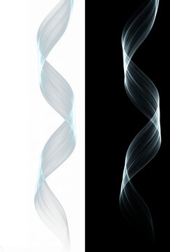 Abstract blue wave background with soft flowing silk ribbons, light transparent smoke effect and vertical motion lines for modern technology, clean UI design, creative branding and digital art