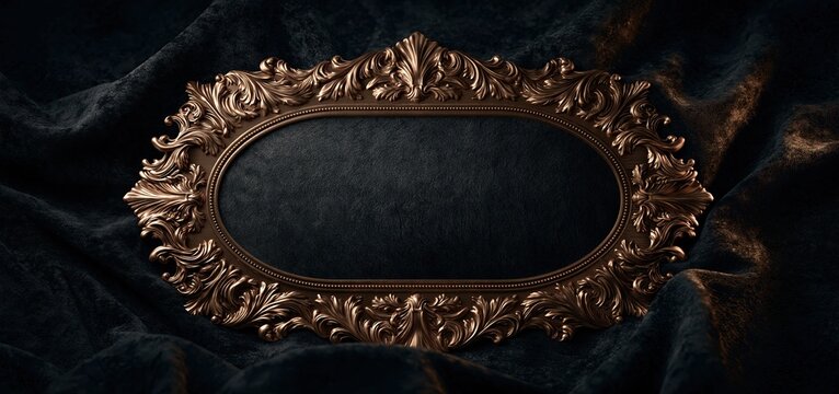 Bronze admission badge featuring detailed vintage frame on velvet, symbolizing exclusive event entry and elegant design.