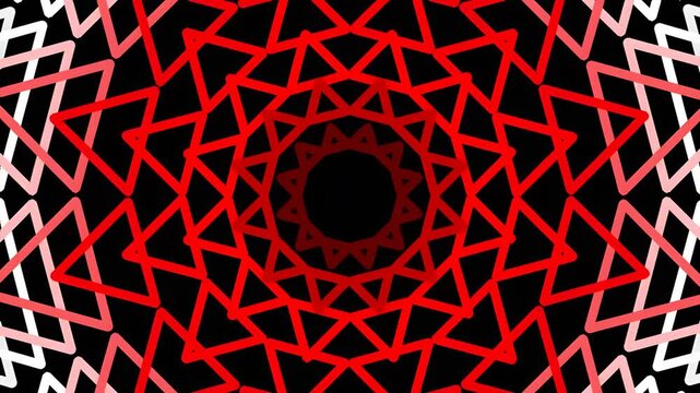 Abstract geometric pattern with red and black symmetrical design
