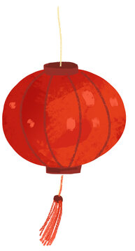 red lantern isolated on white