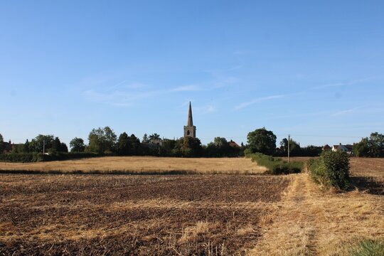Early morning view of All Saints Church, Weston, Nottinghamshire, seen from the north.
