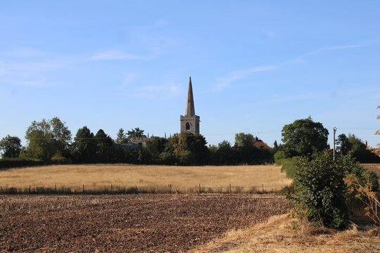 Early morning view of All Saints Church, Weston, Nottinghamshire, seen from the north.