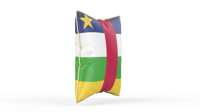 Pillow with the flag of Central African Republic on white background