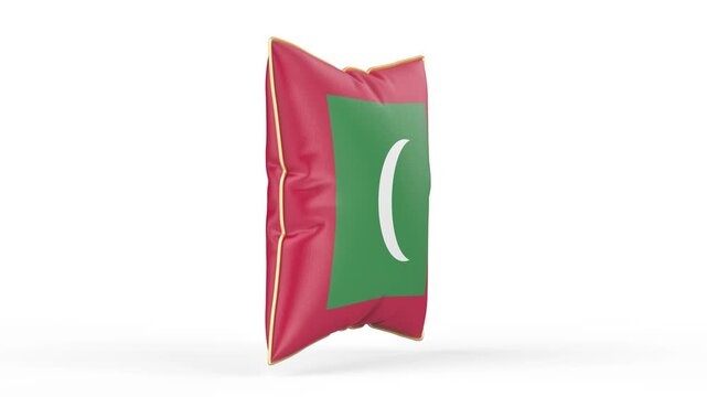 Pillow with the flag of Maldives on white background