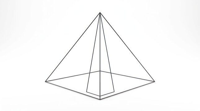 Geometric pyramid structure outline simple abstract shape