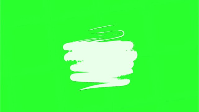White brush stroke animated graphic on green background paint motion design element overlay paint motion design element overlay