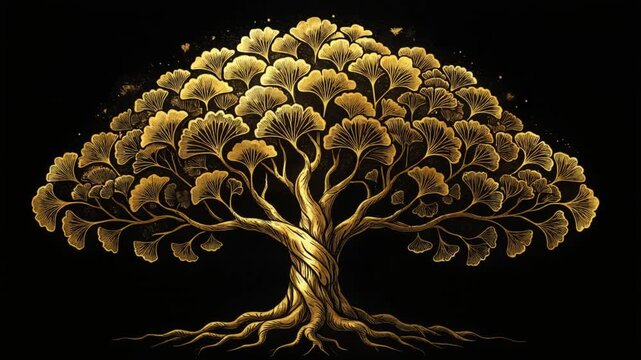 Glowing Ginkgo Ink Animation