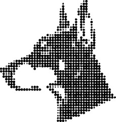 Obraz premium Doberman dog head halftone silhouette illustration