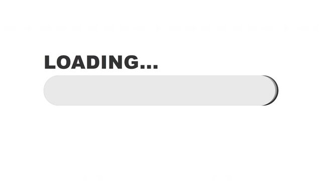 Loading progress bar icon. Digital buffering status indicator on white background.