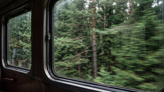 Train Window Motion Blur Trees