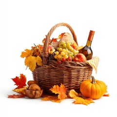 Obraz premium Autumn harvest basket display