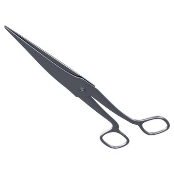 Antique Surgical Scissors - Vintage metallic surgical scissors medical tool, isolated on a white background. 3D render image