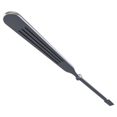 Fototapeta premium Antique Surgical Spatula - Vintage metallic surgical spatula medical instrument, isolated on a white background. 3D render image