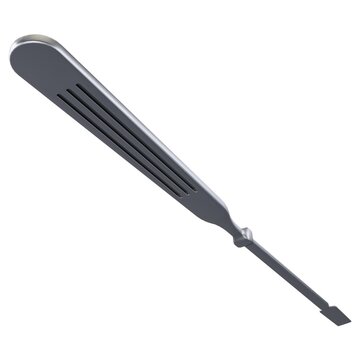 Antique Surgical Spatula - Vintage metallic surgical spatula medical instrument, isolated on a white background. 3D render image