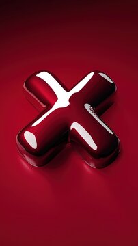 Glossy Red X Symbol