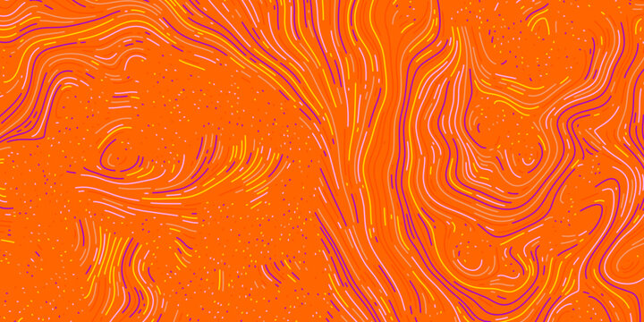 Orange background, organic pattern abstract orange with color lines. Vector background with organic pattern in abstract modern trendy design