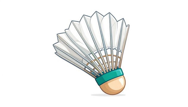 Cute Badminton Shuttlecock Cartoon Sports Equipment Icon for Training and Recreation Design