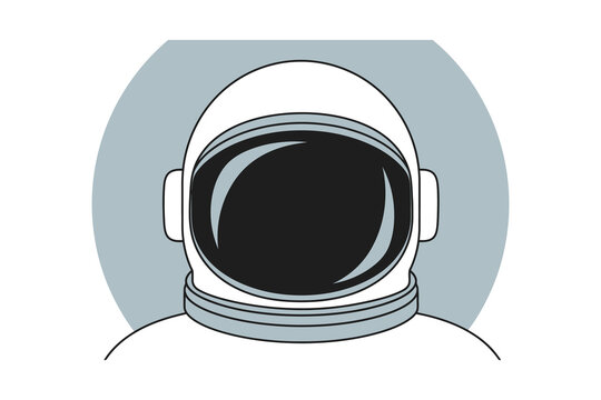 Astronaut Helmet Flat Vector Illustration