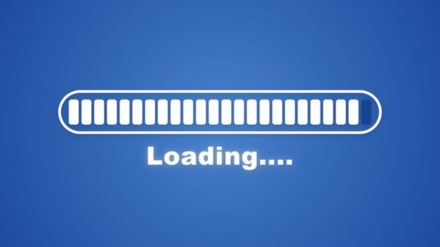 Digital loading bar progress indicator. Computer software installation status icon.