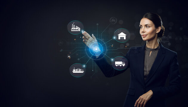 Professional Logistics Manager with Holographic Supply Chain Network