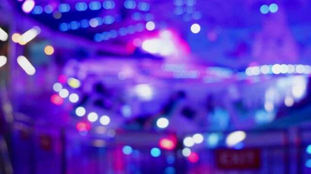 Slow shutter abstract lights of a carnival ride