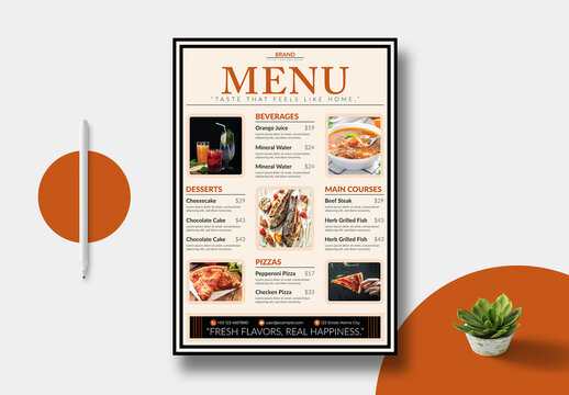 Modern Food Menu Template Layout