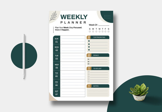 Weekly Planner Template Layout