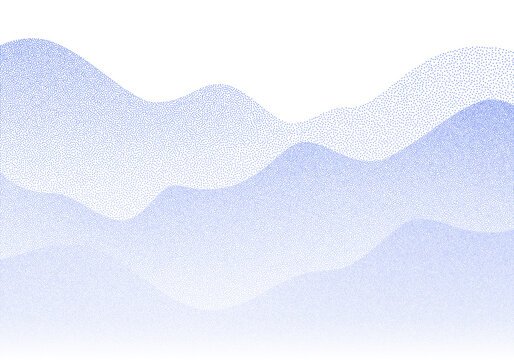 Wave gradient pattern with grain stippling halftone dots and retro graphic landscape texture
