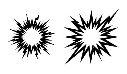 Fototapeta premium Comic Explosion Burst Impact Lightning Energy Vector Icons