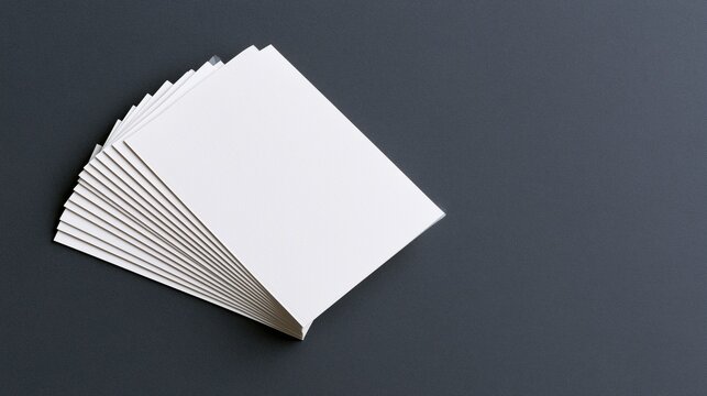 White Business Cards Spread in Fan Arrangement