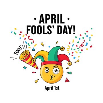 April fools' day celebration with funny face